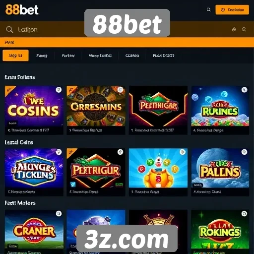 Diversidade de jogos disponíveis no 88bet